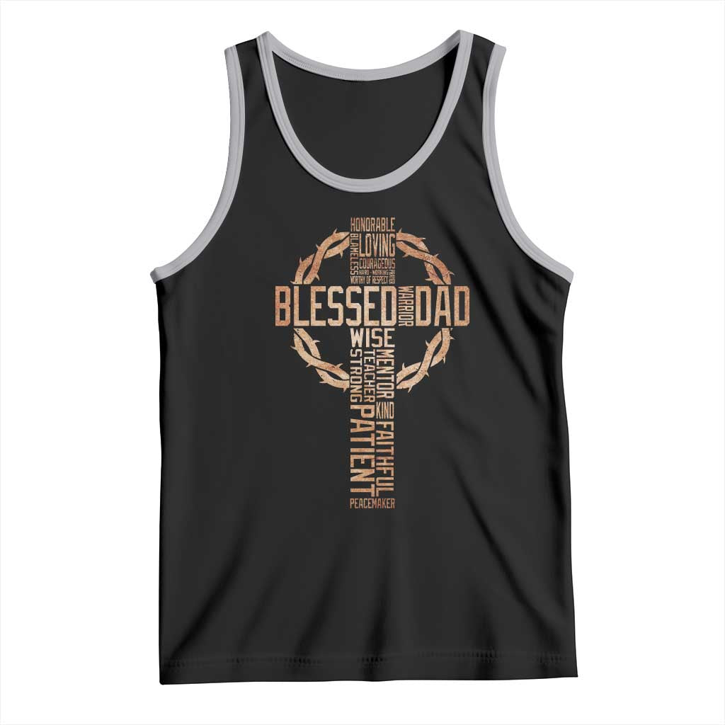 Blessed Dad Christian Tank Top Religious Cross Fathers Day