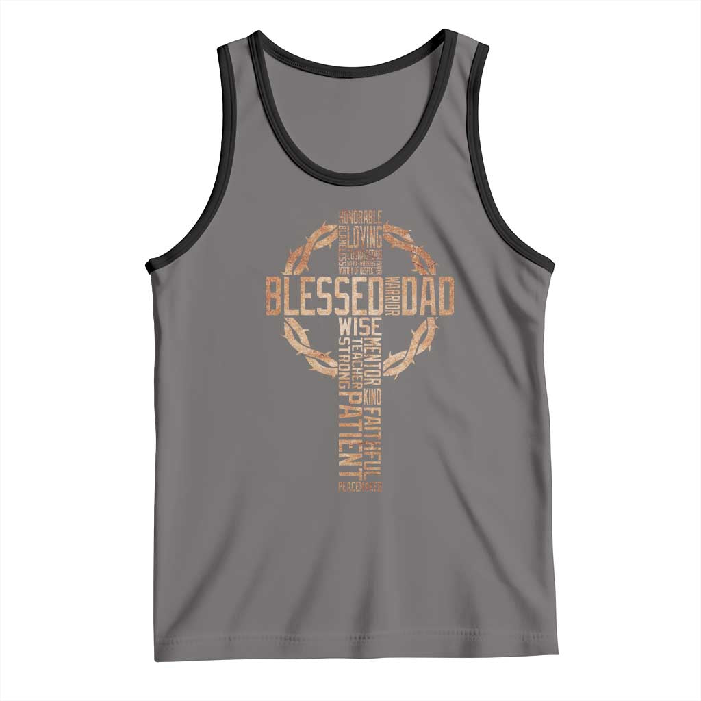 Blessed Dad Christian Tank Top Religious Cross Fathers Day