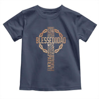 Blessed Dad Christian Toddler T Shirt Religious Cross Fathers Day