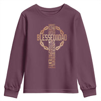Blessed Dad Christian Youth Sweatshirt Religious Cross Fathers Day