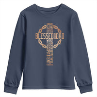Blessed Dad Christian Youth Sweatshirt Religious Cross Fathers Day