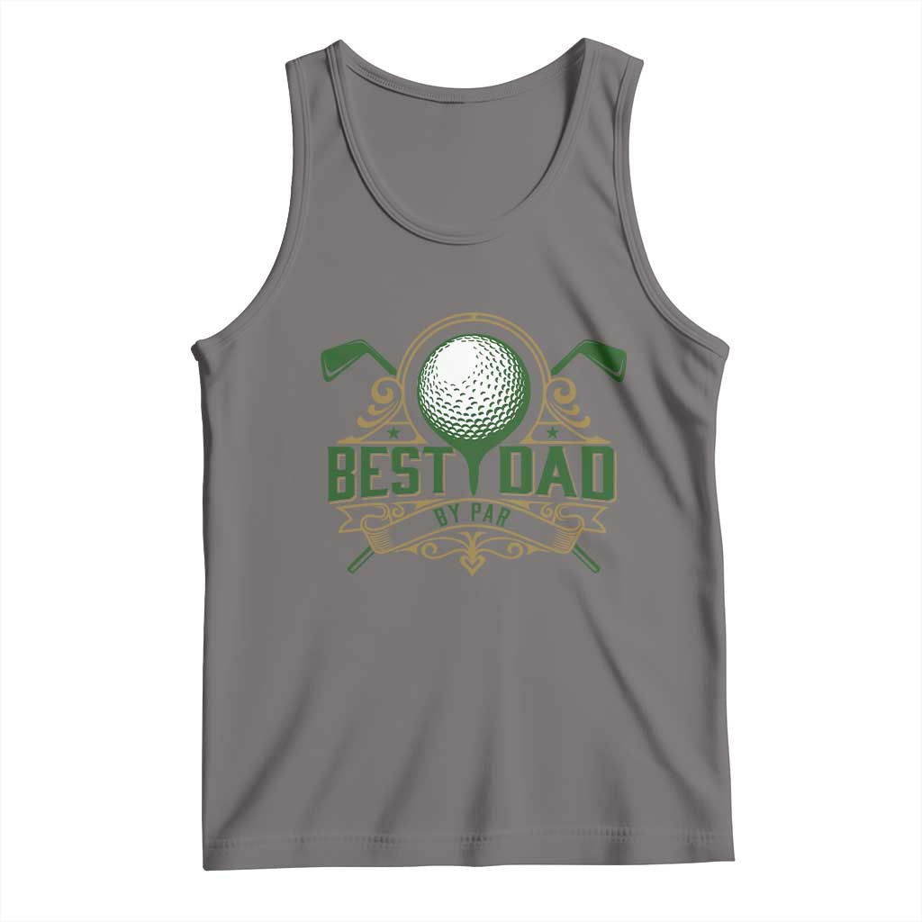 Funny Golfing Dad Tank Top Best Dad By Par Fathers Day
