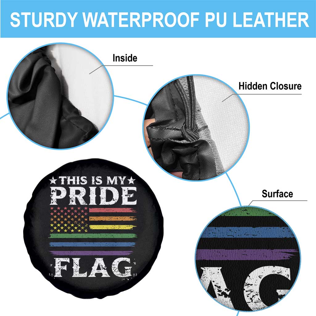 Funny LGBTQ This Is My Pride Flag Spare Tire Cover Rainbow American Flag - Wonder Print Shop