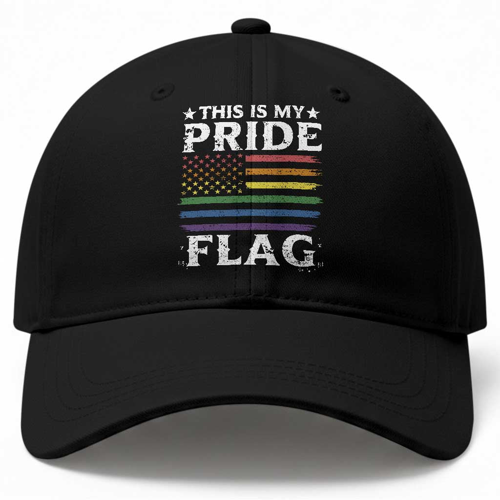 Funny LGBTQ This Is My Pride Flag Baseball Cap Rainbow American Flag