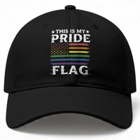 Funny LGBTQ This Is My Pride Flag Baseball Cap Rainbow American Flag