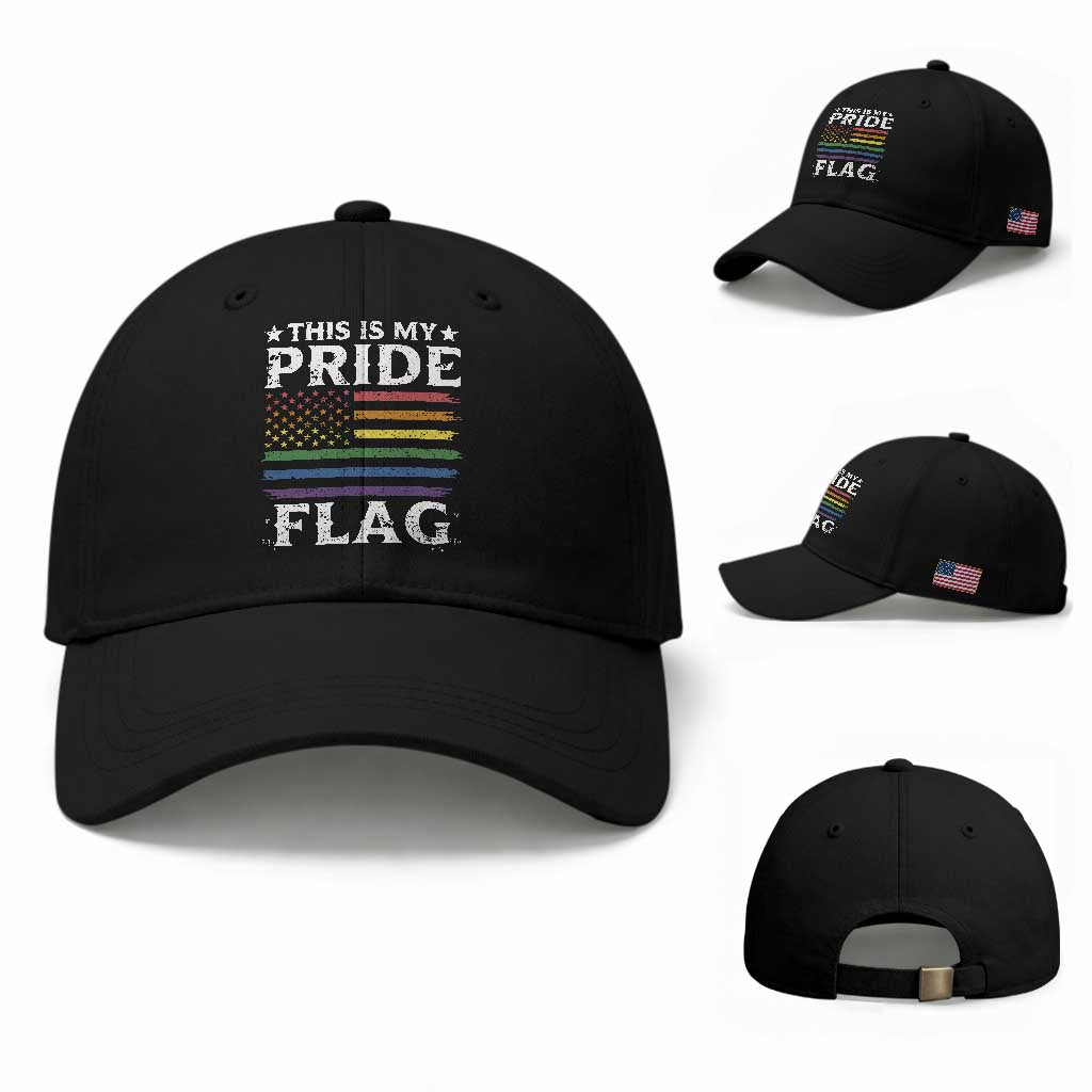 Funny LGBTQ This Is My Pride Flag Baseball Cap Rainbow American Flag
