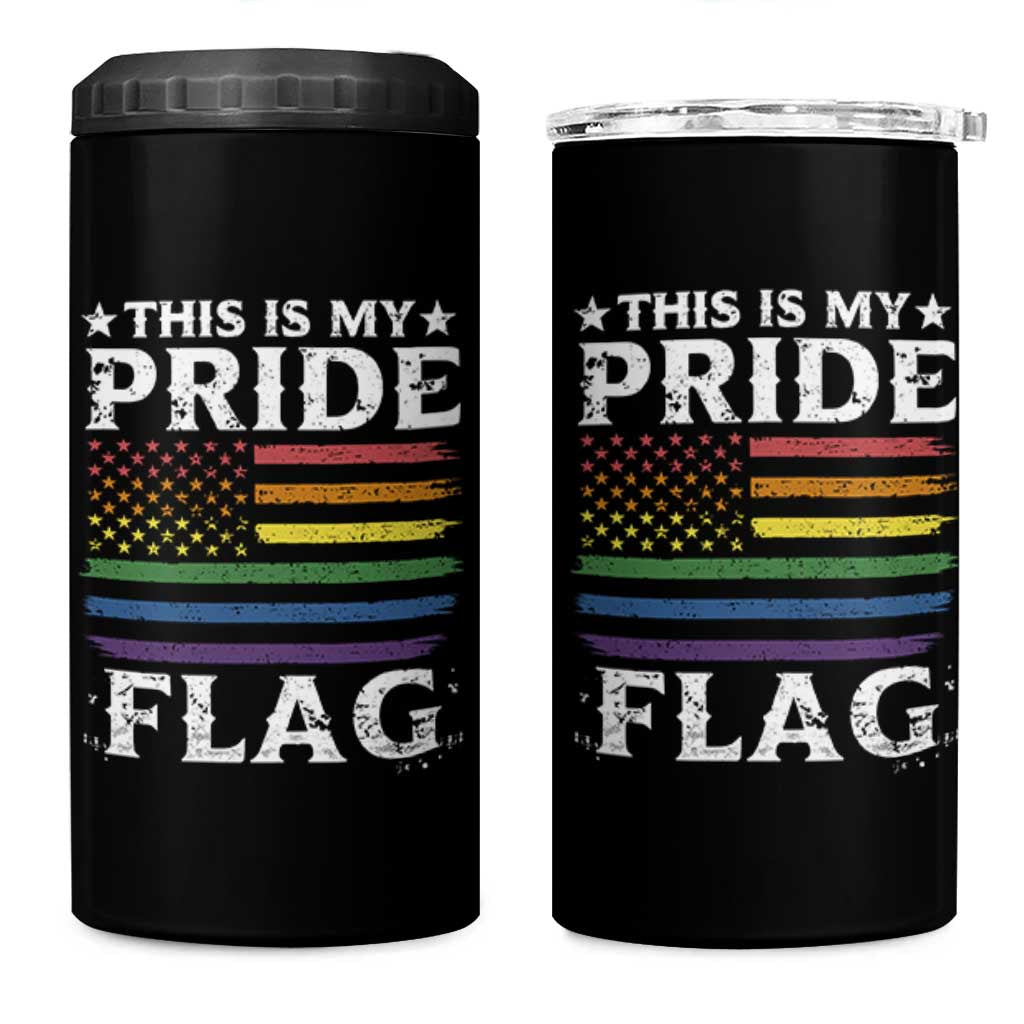 Funny LGBTQ This Is My Pride Flag 4 in 1 Can Cooler Tumbler Rainbow American Flag - Wonder Print Shop