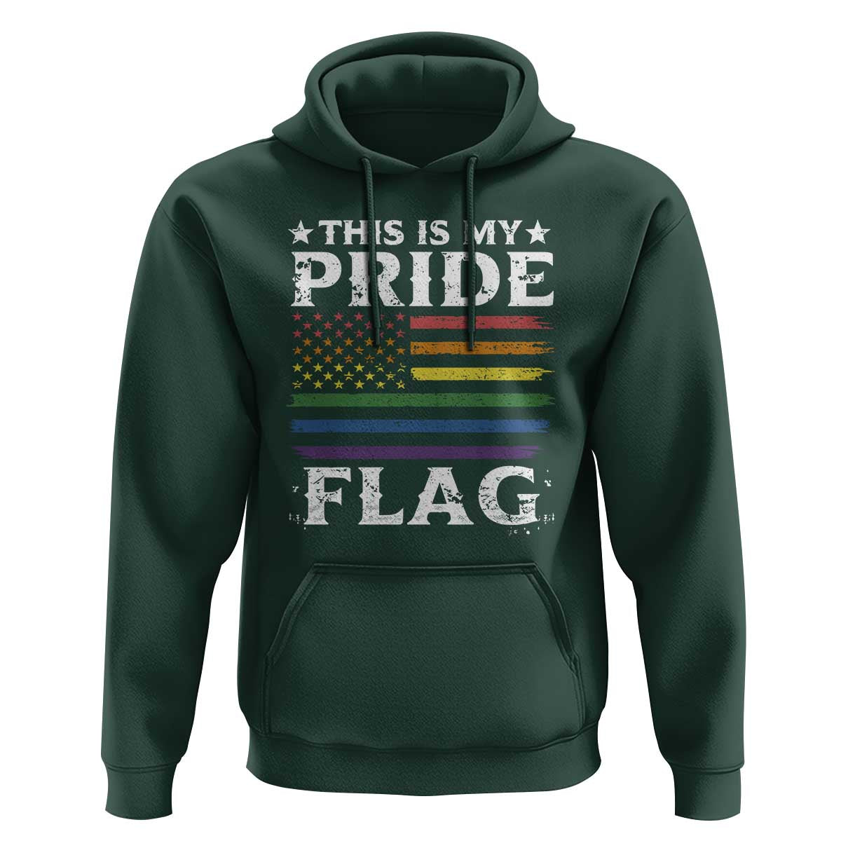 Funny LGBTQ This Is My Pride Flag Hoodie Rainbow American Flag - Wonder Print Shop