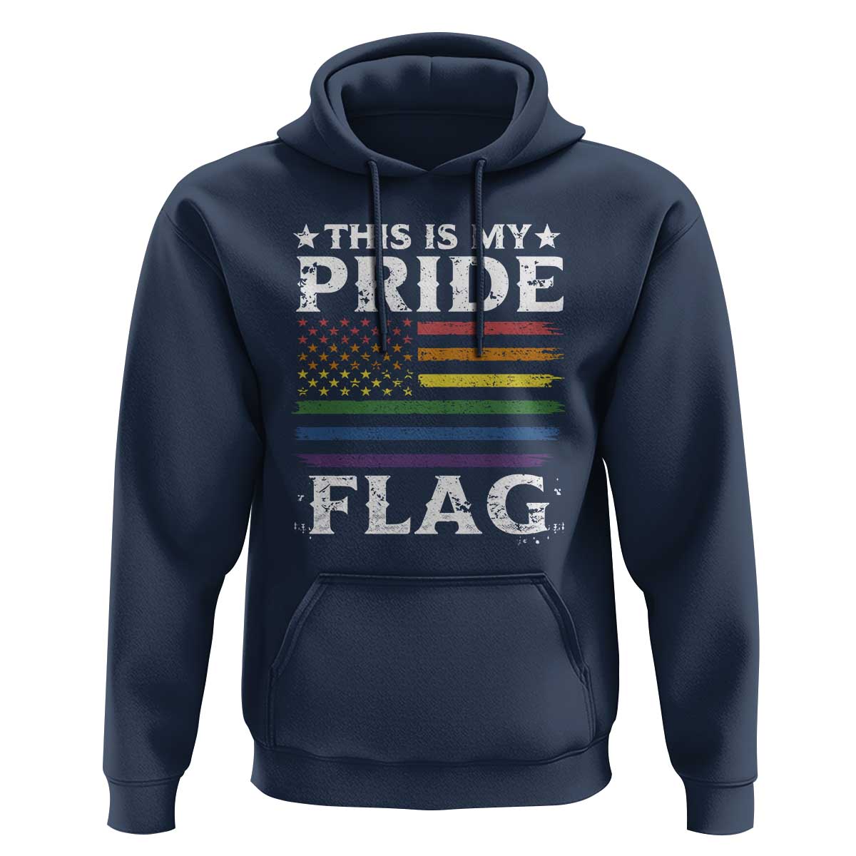 Funny LGBTQ This Is My Pride Flag Hoodie Rainbow American Flag - Wonder Print Shop