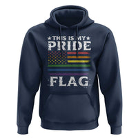 Funny LGBTQ This Is My Pride Flag Hoodie Rainbow American Flag - Wonder Print Shop