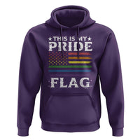 Funny LGBTQ This Is My Pride Flag Hoodie Rainbow American Flag - Wonder Print Shop