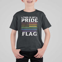 Funny LGBTQ This Is My Pride Flag T Shirt For Kid Rainbow American Flag - Wonder Print Shop
