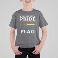 Funny LGBTQ This Is My Pride Flag T Shirt For Kid Rainbow American Flag - Wonder Print Shop