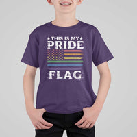 Funny LGBTQ This Is My Pride Flag T Shirt For Kid Rainbow American Flag - Wonder Print Shop