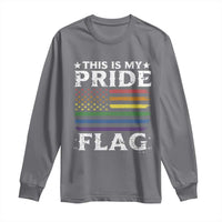Funny LGBTQ This Is My Pride Flag Long Sleeve Shirt Rainbow American Flag - Wonder Print Shop