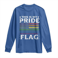 Funny LGBTQ This Is My Pride Flag Long Sleeve Shirt Rainbow American Flag - Wonder Print Shop