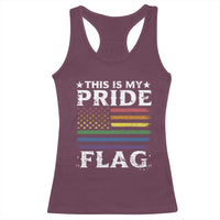 Funny LGBTQ This Is My Pride Flag Racerback Tank Top Rainbow American Flag - Wonder Print Shop