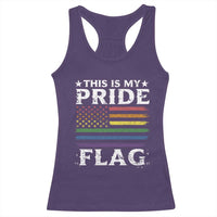 Funny LGBTQ This Is My Pride Flag Racerback Tank Top Rainbow American Flag - Wonder Print Shop
