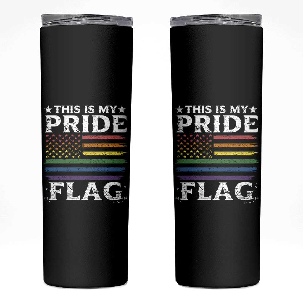 Funny LGBTQ This Is My Pride Flag Skinny Tumbler Rainbow American Flag - Wonder Print Shop