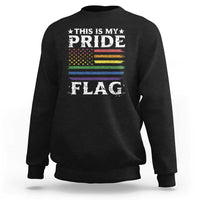 Funny LGBTQ This Is My Pride Flag Sweatshirt Rainbow American Flag - Wonder Print Shop