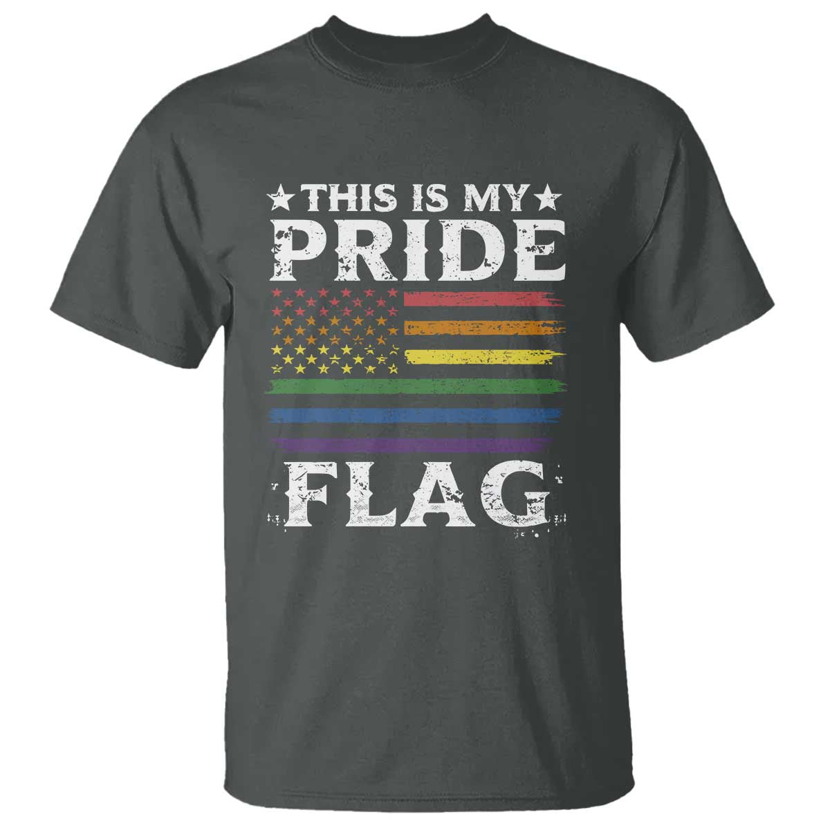 Funny LGBTQ This Is My Pride Flag T Shirt Rainbow American Flag - Wonder Print Shop