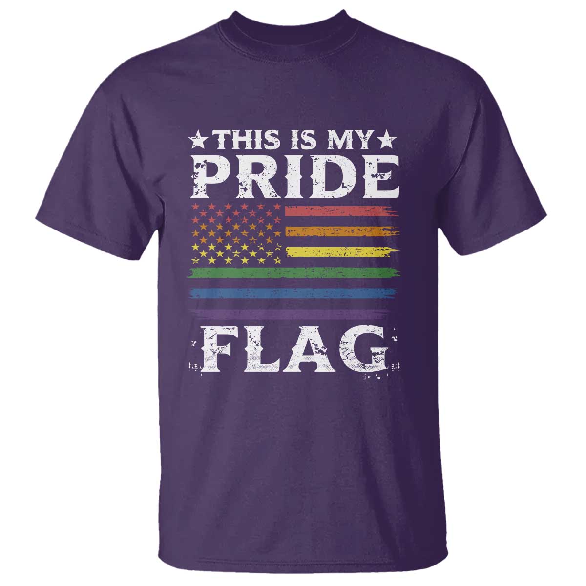 Funny LGBTQ This Is My Pride Flag T Shirt Rainbow American Flag - Wonder Print Shop