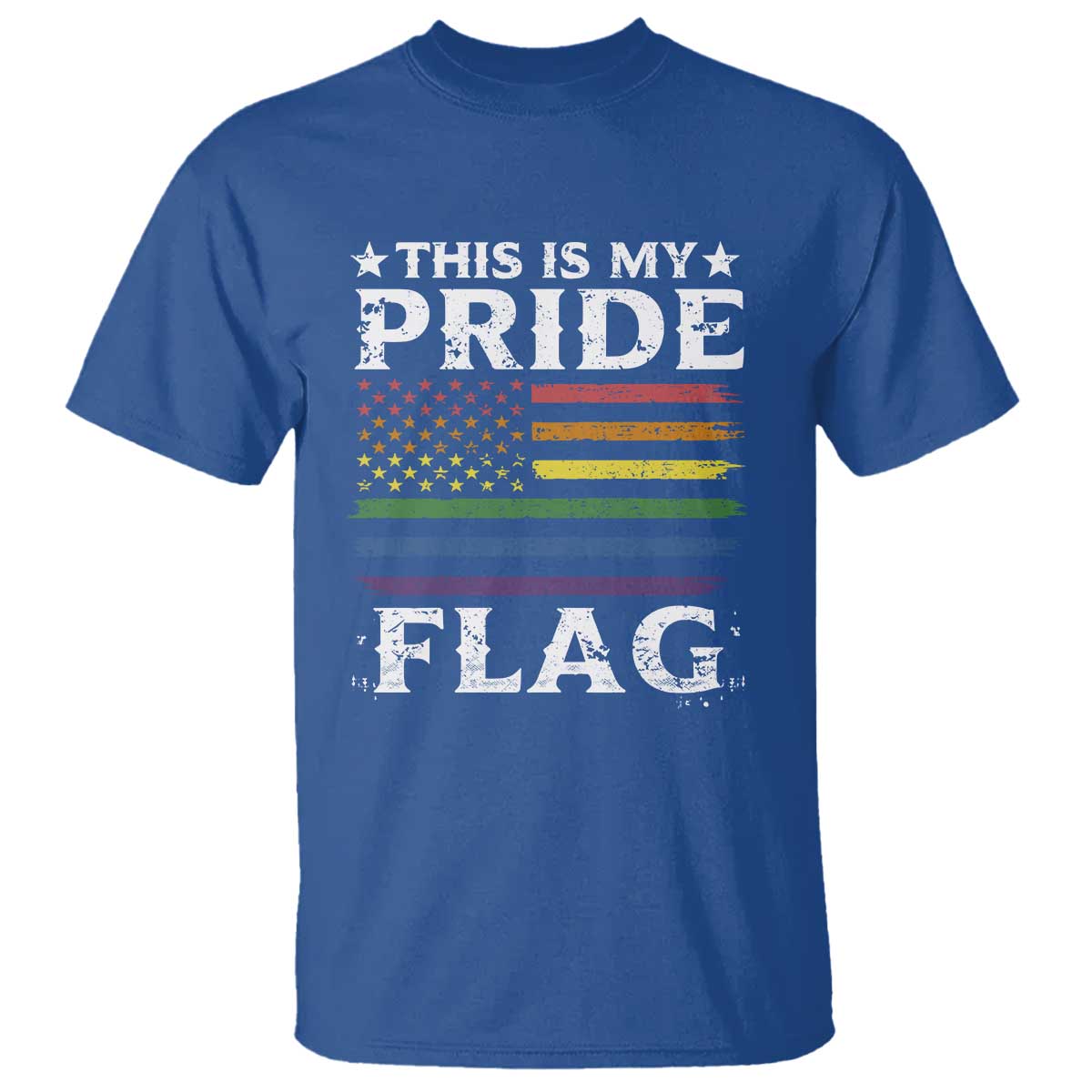 Funny LGBTQ This Is My Pride Flag T Shirt Rainbow American Flag - Wonder Print Shop