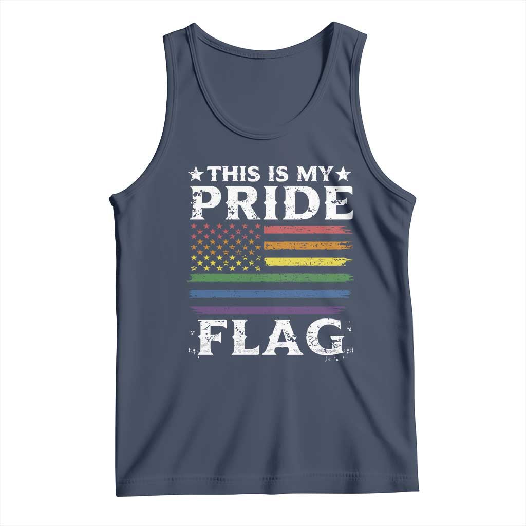 Funny LGBTQ This Is My Pride Flag Tank Top Rainbow American Flag - Wonder Print Shop