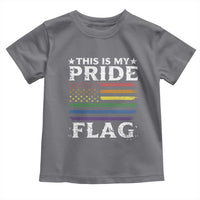 Funny LGBTQ This Is My Pride Flag Toddler T Shirt Rainbow American Flag - Wonder Print Shop