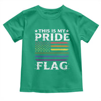 Funny LGBTQ This Is My Pride Flag Toddler T Shirt Rainbow American Flag - Wonder Print Shop
