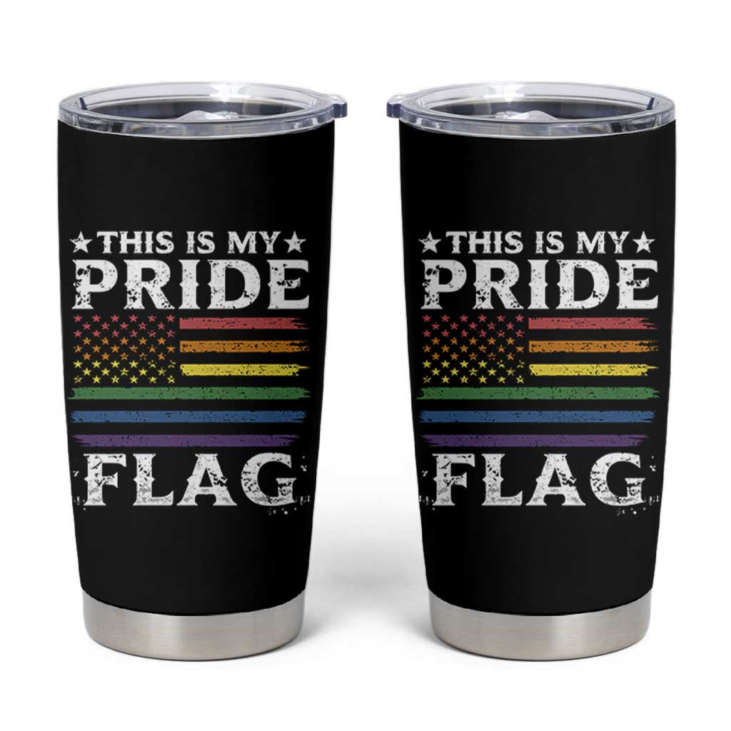 Funny LGBTQ This Is My Pride Flag Tumbler Cup Rainbow American Flag - Wonder Print Shop