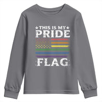 Funny LGBTQ This Is My Pride Flag Youth Sweatshirt Rainbow American Flag - Wonder Print Shop