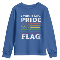 Funny LGBTQ This Is My Pride Flag Youth Sweatshirt Rainbow American Flag - Wonder Print Shop