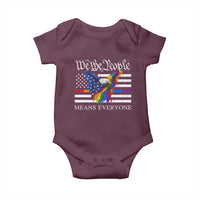 We The People Means Everyone US Constitution LGBT Pride Baby Onesie Rainbow Bald Eagle