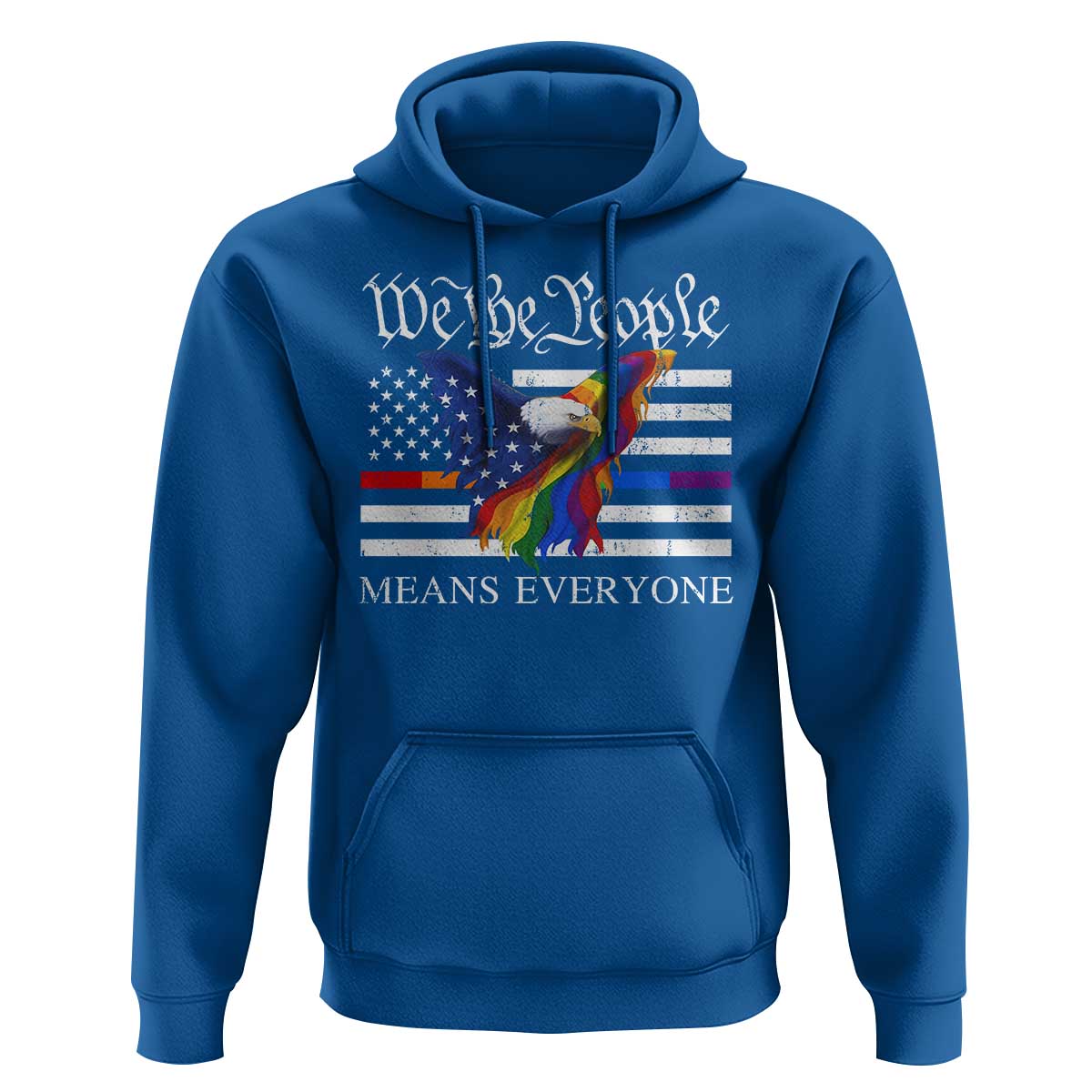 We The People Means Everyone US Constitution LGBT Pride Hoodie Rainbow Bald Eagle