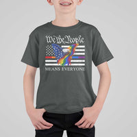 We The People Means Everyone US Constitution LGBT Pride T Shirt For Kid Rainbow Bald Eagle