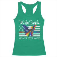 We The People Means Everyone US Constitution LGBT Pride Racerback Tank Top Rainbow Bald Eagle