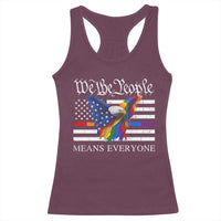 We The People Means Everyone US Constitution LGBT Pride Racerback Tank Top Rainbow Bald Eagle