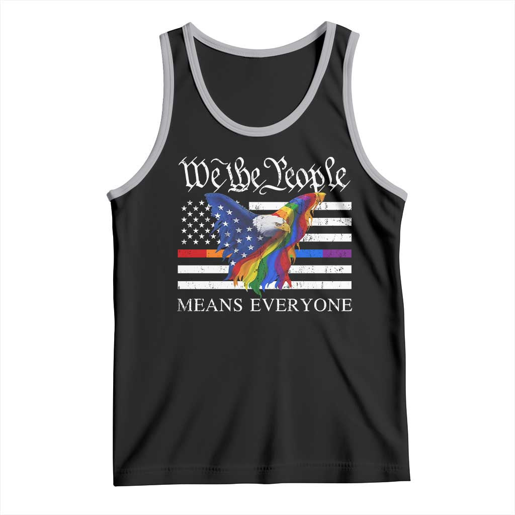 We The People Means Everyone US Constitution LGBT Pride Tank Top Rainbow Bald Eagle