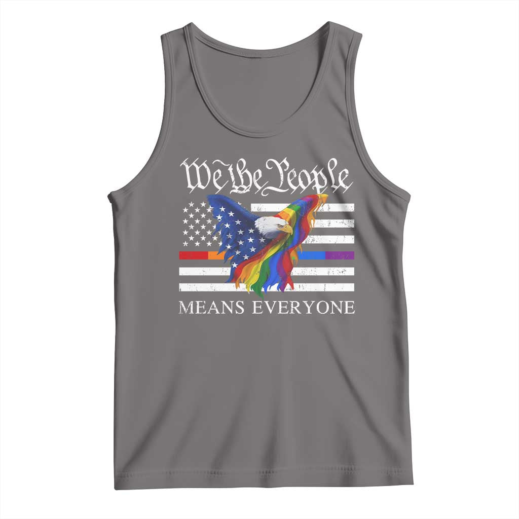 We The People Means Everyone US Constitution LGBT Pride Tank Top Rainbow Bald Eagle