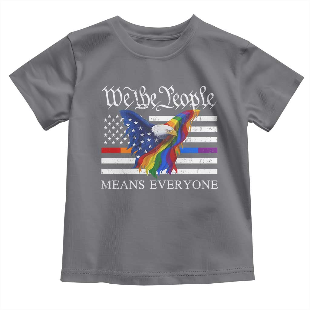 We The People Means Everyone US Constitution LGBT Pride Toddler T Shirt Rainbow Bald Eagle