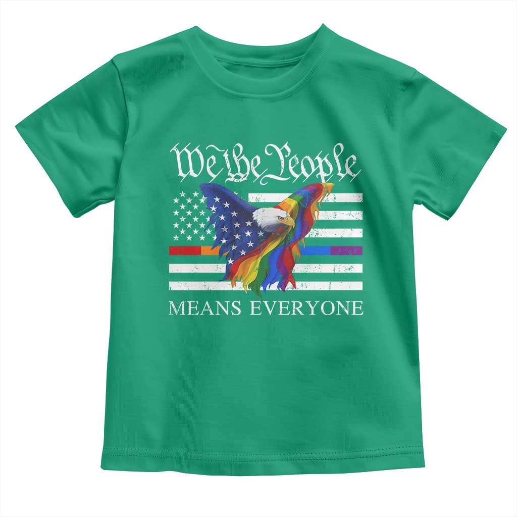 We The People Means Everyone US Constitution LGBT Pride Toddler T Shirt Rainbow Bald Eagle