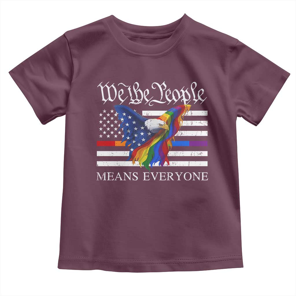 We The People Means Everyone US Constitution LGBT Pride Toddler T Shirt Rainbow Bald Eagle