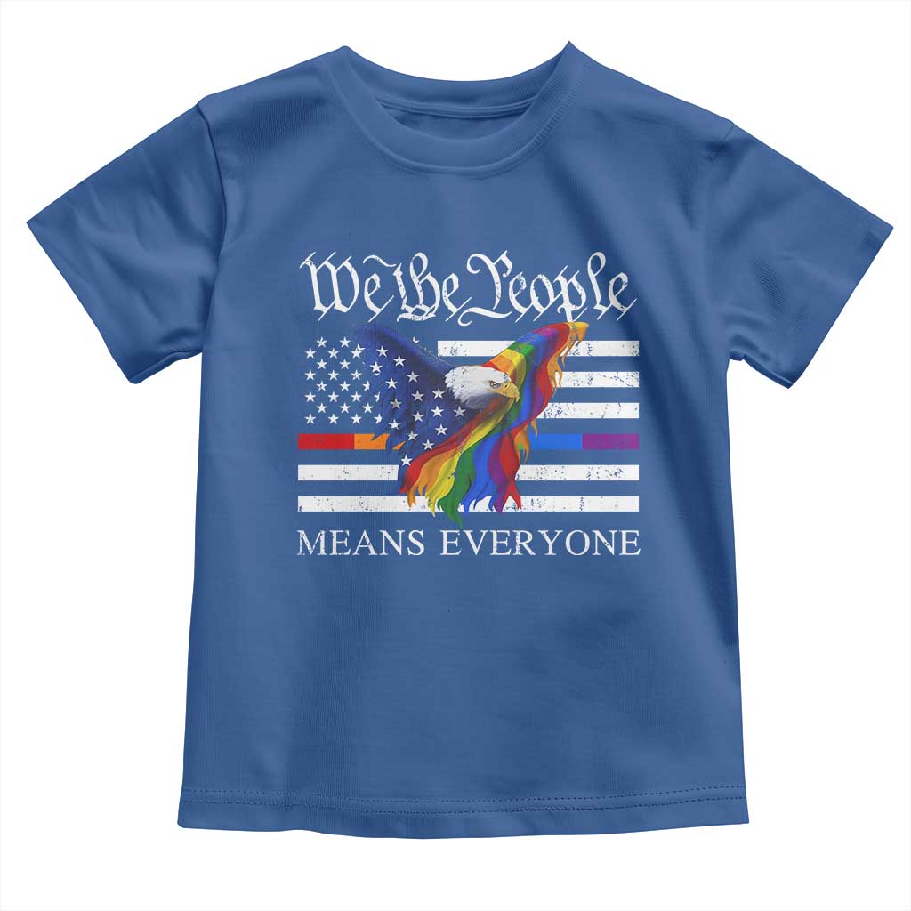 We The People Means Everyone US Constitution LGBT Pride Toddler T Shirt Rainbow Bald Eagle