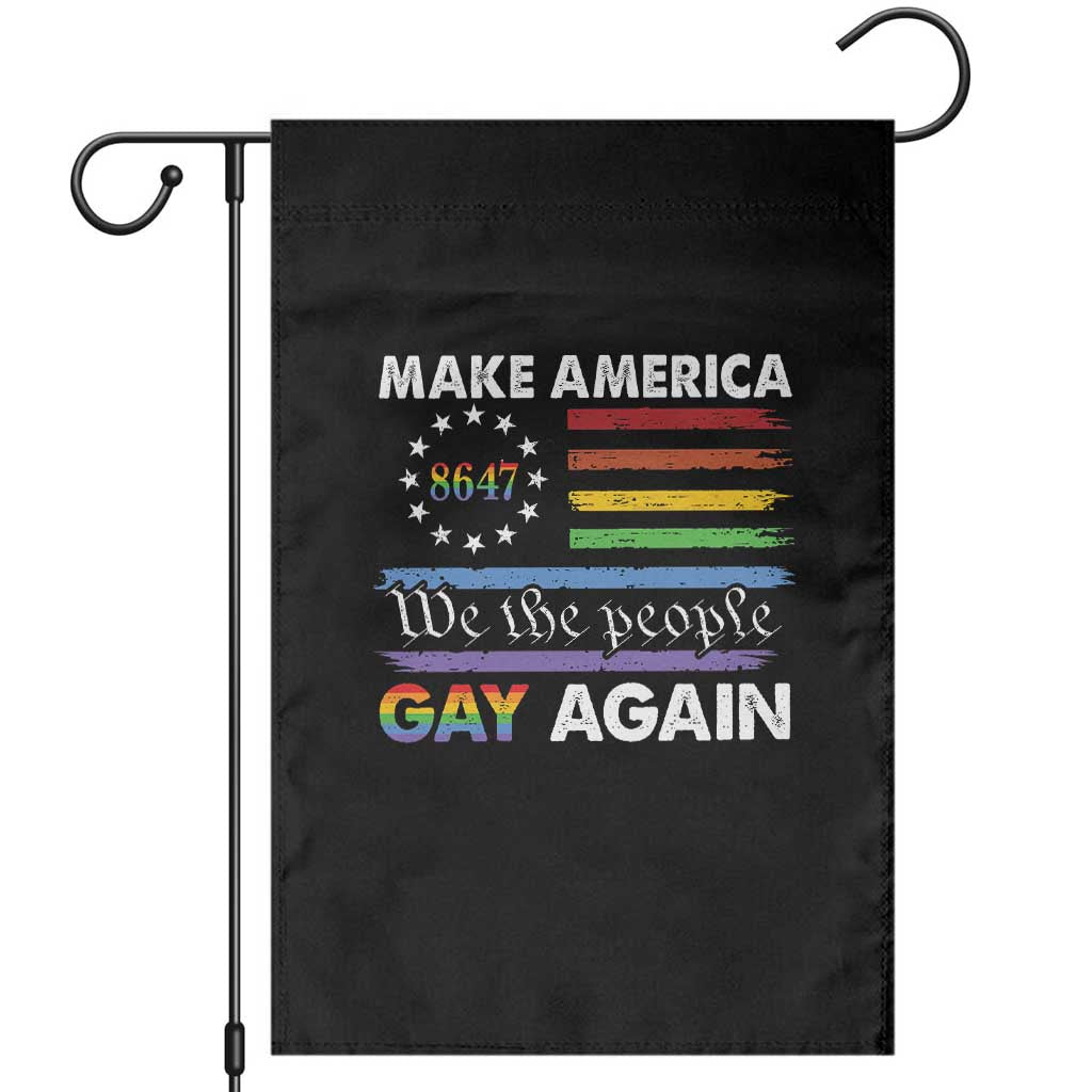 Funny Make America Gay Again 8647 Garden Flag Rainbow Betsy Ross Flag - Wonder Print Shop