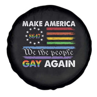 Funny Make America Gay Again 8647 Spare Tire Cover Rainbow Betsy Ross Flag - Wonder Print Shop
