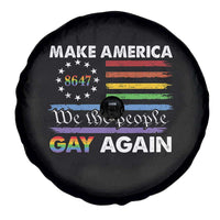 Funny Make America Gay Again 8647 Spare Tire Cover Rainbow Betsy Ross Flag - Wonder Print Shop