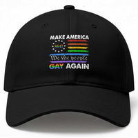 Funny Make America Gay Again 8647 Baseball Cap Rainbow Betsy Ross Flag