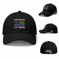 Funny Make America Gay Again 8647 Baseball Cap Rainbow Betsy Ross Flag