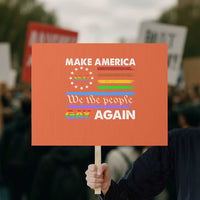 Funny Make America Gay Again 8647 Protest Sign Rainbow Betsy Ross Flag - Wonder Print Shop